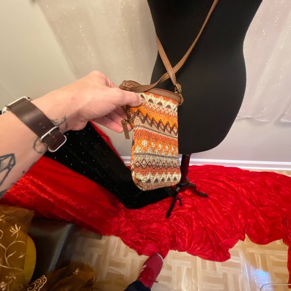 Orange Boho Aztec Crossbody Bag - Picture 3 of 9